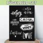 Preview: Bügelbild Set Mini Statements weiss (A6 Bogen)